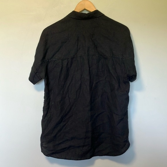 J. Crew Relaxed Baird McNutt Fresh Linen Black Short Sleeve Shirt - Picture 6 of 6